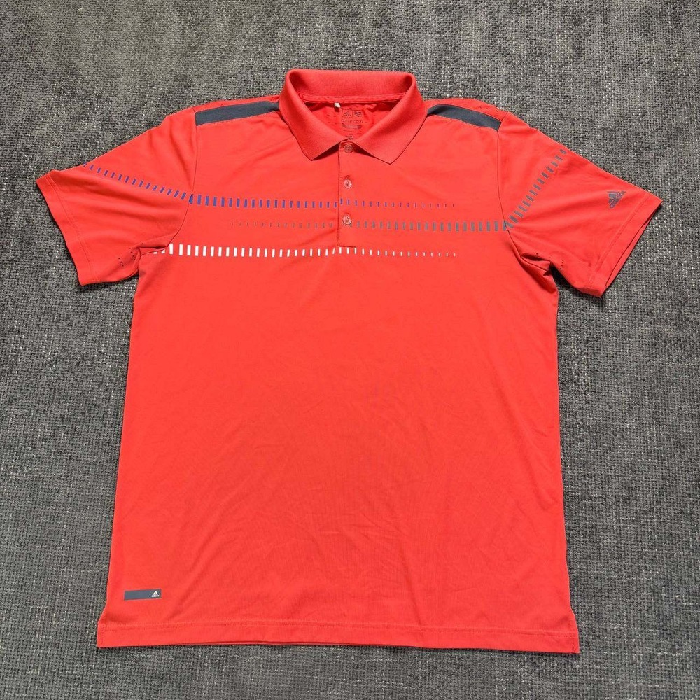 Adidas Golf Puremotion Polo Mens Large Red Short‎ Sleeve Breathable Sporty 0986